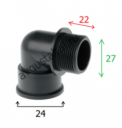 Фитинг 3/4 угловой, Ш-Г