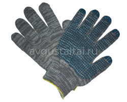 Перчатки х/б с ПВХ 10кл. 5-н.Точка Графит
