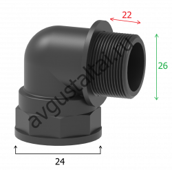 Угольник G3/4" (m-p)