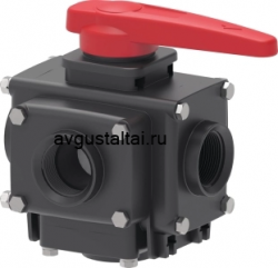 5-ти ходовой шаровый кран G 1 1/4 F (шар РР)