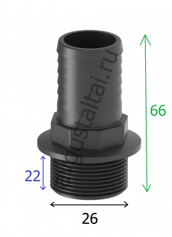 Фитинг прямой 3/4" М d.13