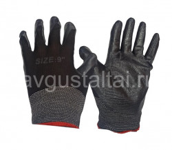 Перчатки нейлоновые с нитрилом ЧЕРНЫЕ ЛЮКС