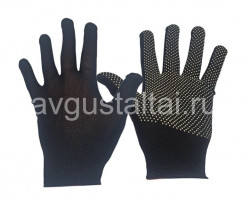Перчатки нейлоновые с ПВХ ЧЕРНЫЕ 