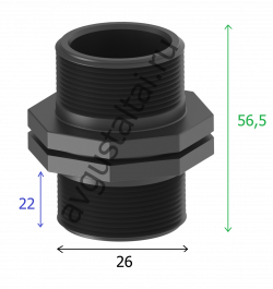 Ниппель переходной G3/4" симметричный