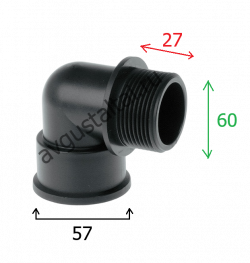 Фитинг 2" угловой 90*, Ш-Г